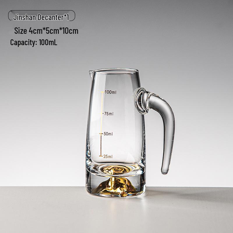 Gold Foil Shot Glass Set – Crystal White Wine Cups, Customizable with Logo