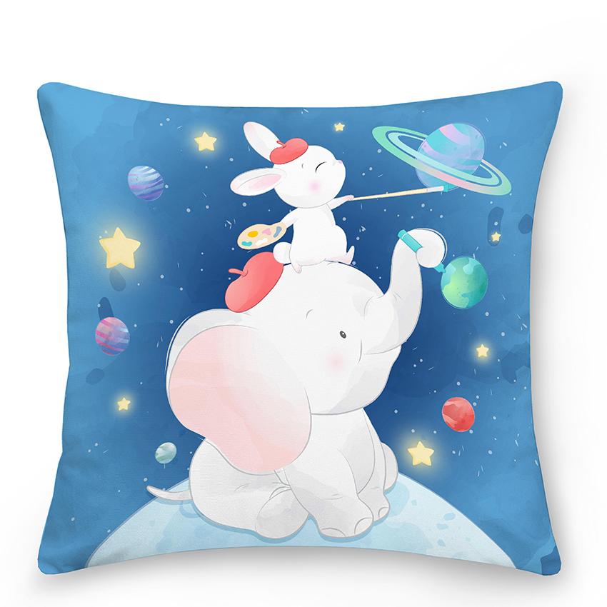 Bedroom Living Room Sofa Pillowcase Cute Panda Animal Print  Cartoon Cushion Cover Blue Home