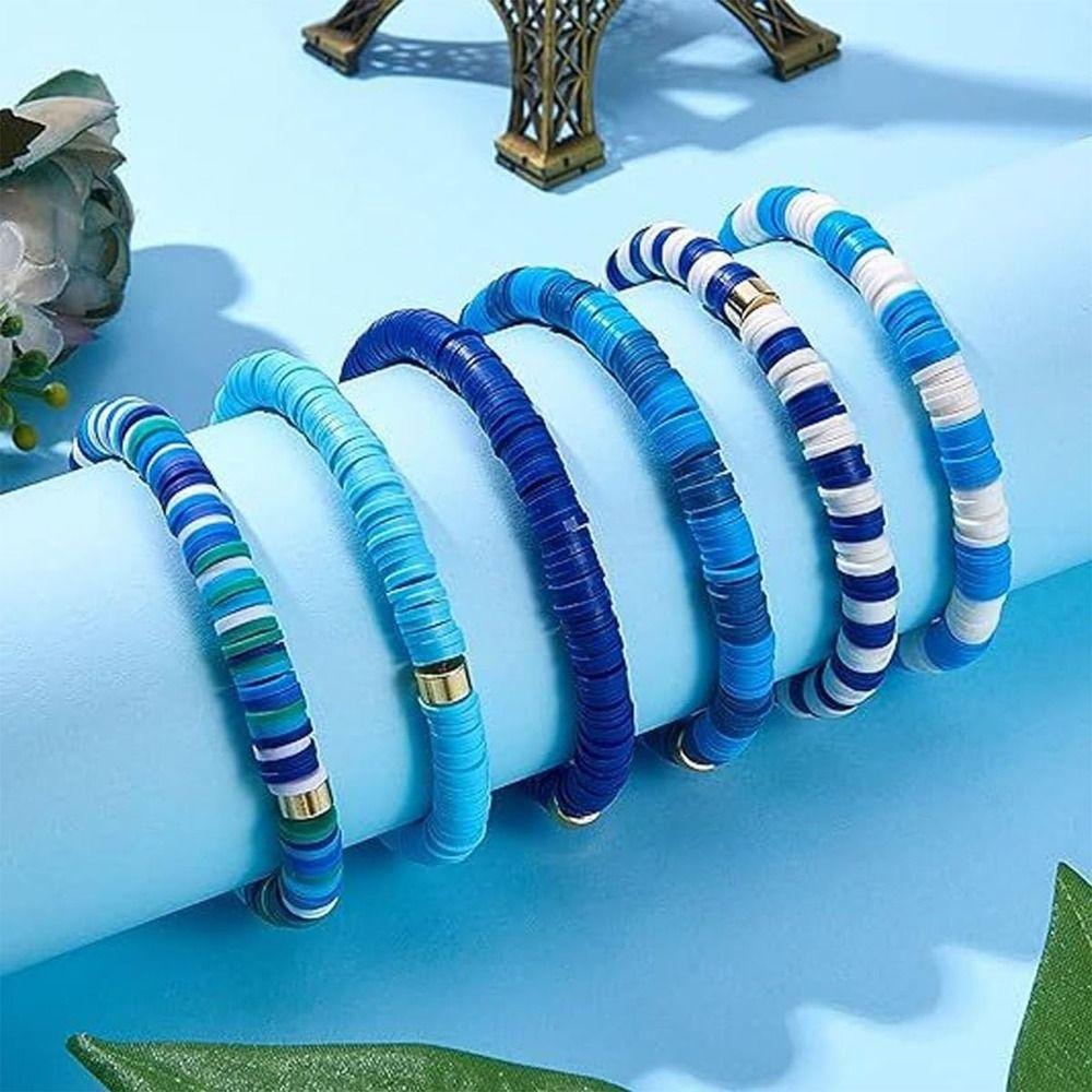 Boho Jewelry Friendship Bracelets Soft Ceramic Beaded Bracelet Retro Bangles  for Women Gift