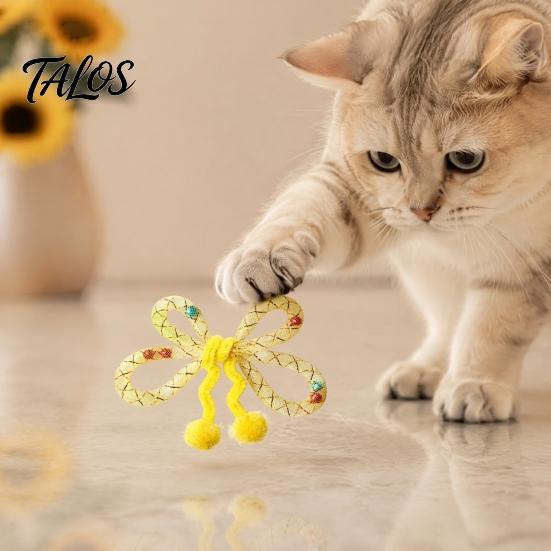 Interactive Toys for Multi Cat Households Mesh Tube Toy, Butterfly Shape Chew Toy with Bells Indoor Exercise And Plush Balls, Flexible Cats