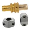 Garden Hose Repair Connector Aluminum Female and Male Hose End with Clamps Set Fit 5/8-Inch 3/4-Inch Garden Hose Fitting