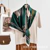 91Cm silk scarf women's 111% mulberry silk large nautical square scarf shawl, simple and generous European and American retro silk scarf