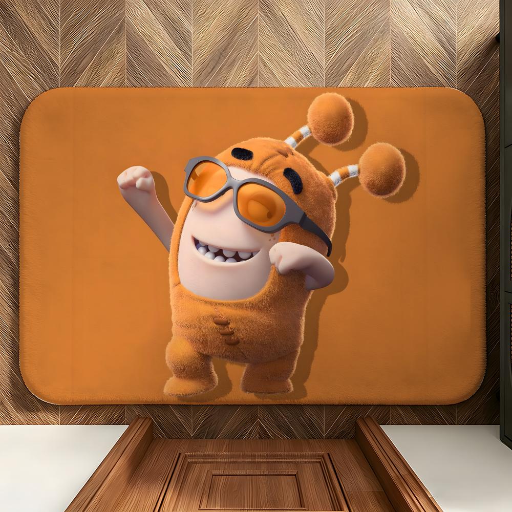 Tappetino per Pavimento O-Oddbods Cartone Animato Tappetino Morbido in Flanella per Porta d'Ingresso Antiscivolo Assorbente Tappeto per Pavimento per Bagno Camera da Letto