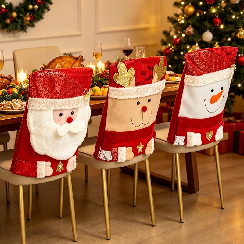 Santa Claus Red Chair Covers for Christmas Dining Room