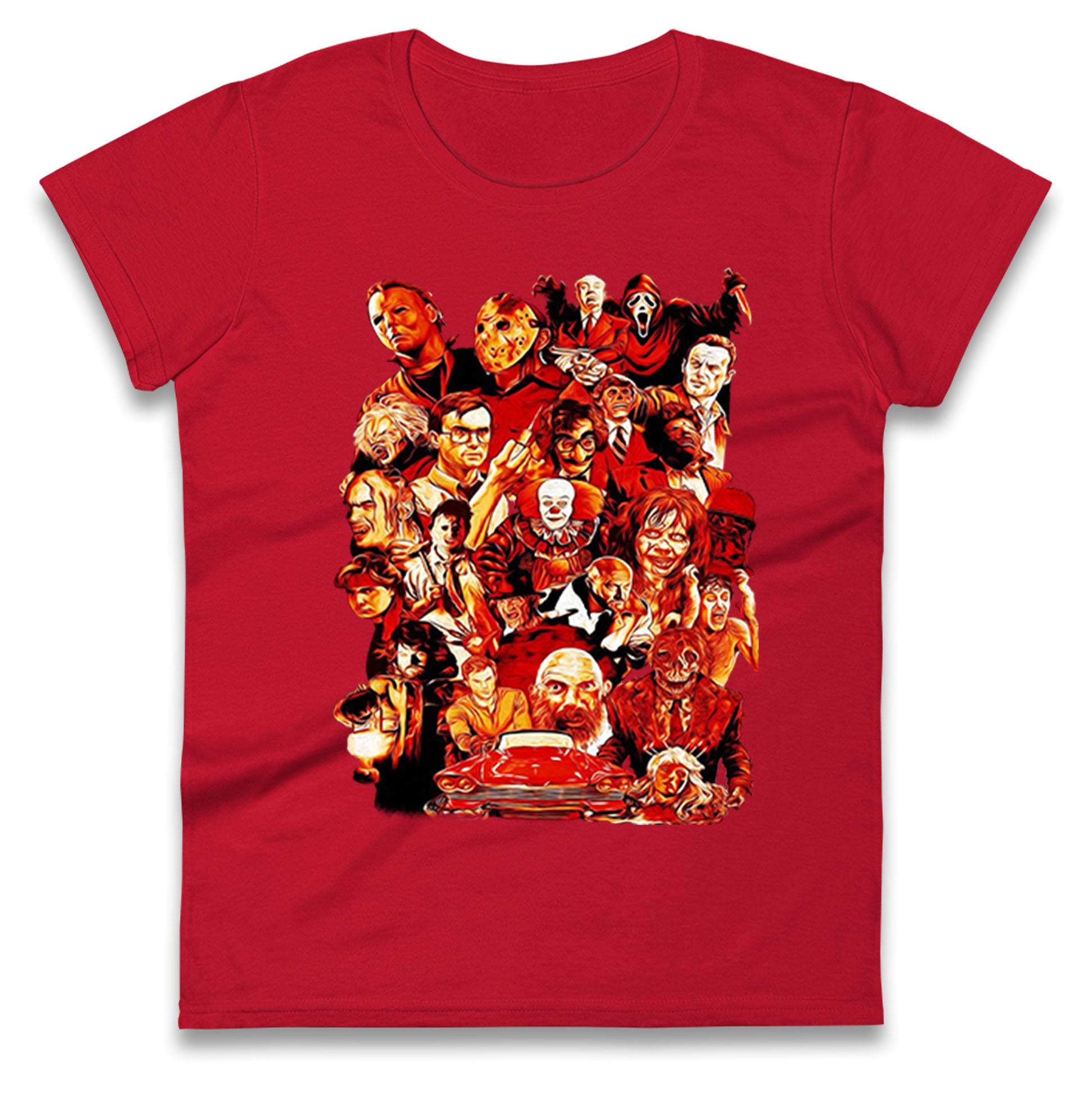 

Horror Characters Halloween Womens T Shirt Mens Tops Tees Unisexs M