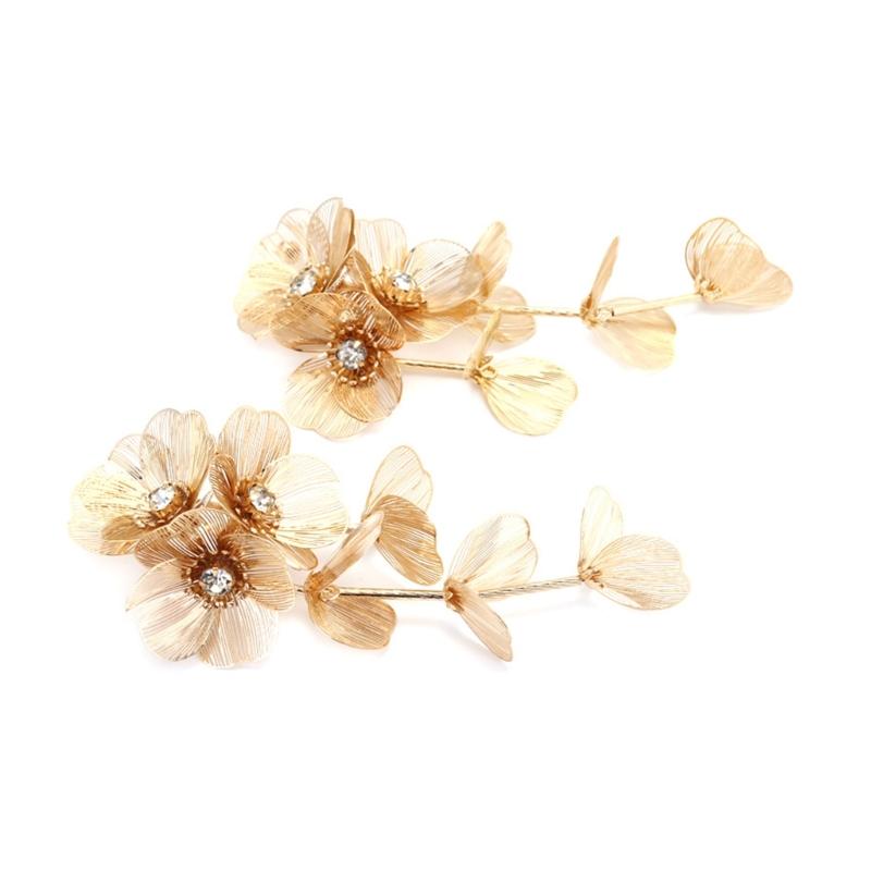Fashion Metal Flower Earrings for Women Accessories Silver Gold Color Long Tassel Earring Party Jewelry Holiday Gifts