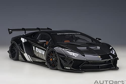 AUTOart 1/18 Scale Liberty Walk LB-WORKS Lamborghini Aventador Limited Edition Black (LBWK/Carbon Black Hood) Finished Model 79244