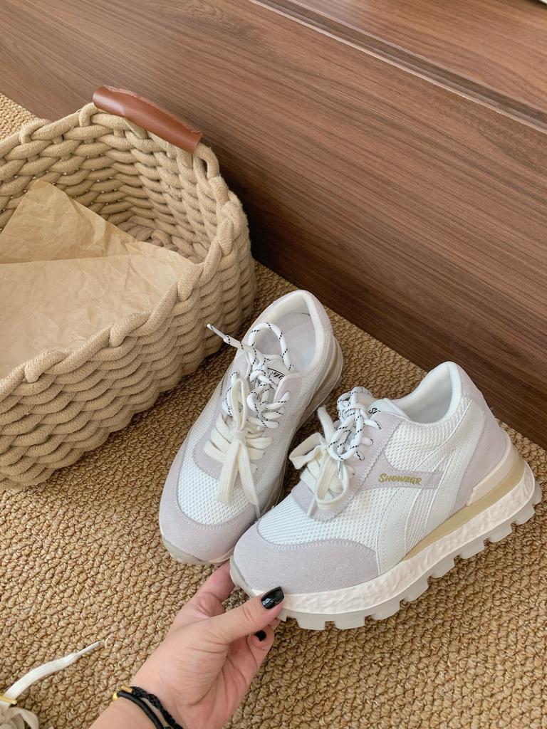 8Cm thick-soled inner height-increasing German training shoes women's 2025 new autumn versatile casual sports Forrest Gump shoes flat single shoes