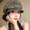 Retro Old Hole Big Head Circumference Octagonal Beret Women's Big Face Showing Face Small Versatile Newsboy Hat New Painter Hat