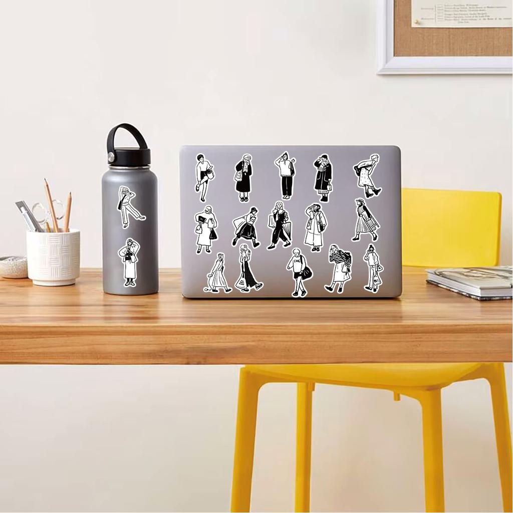 30/60PCS Minimalist Lines For Characters Stickers Car Decorative Case Luggage Handbook Cartoon Desktop Phone Cases DIY Sticker