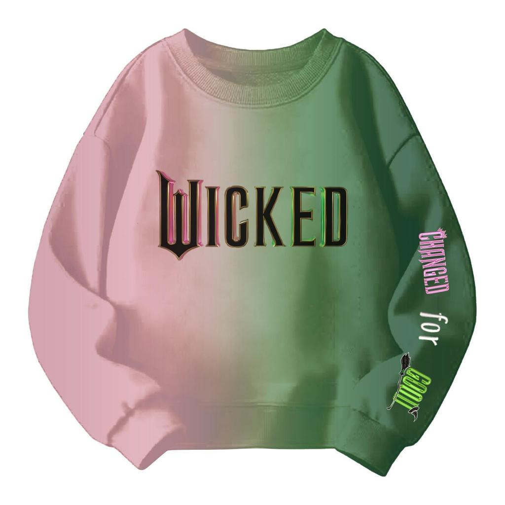 Kinder Mode Rundhals Hexenaufdruck Lässiges Sweatshirt