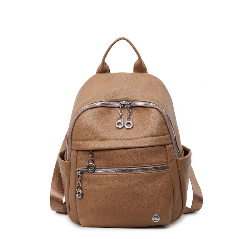 

Женский модный рюкзак с узором личи - Стильный и уникальный дизайн для повседневных поездок и путешествий хаки