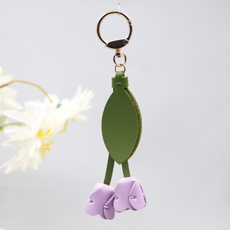 1PC Bag Pendants Fashion Floral Shape Clothing Accessories Keychains Bag Charms Tulip Shape High-End Multicolor