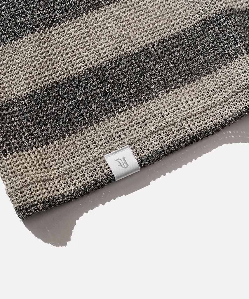 VASTIC Stripe Half Hazzi Knit_Khaki
