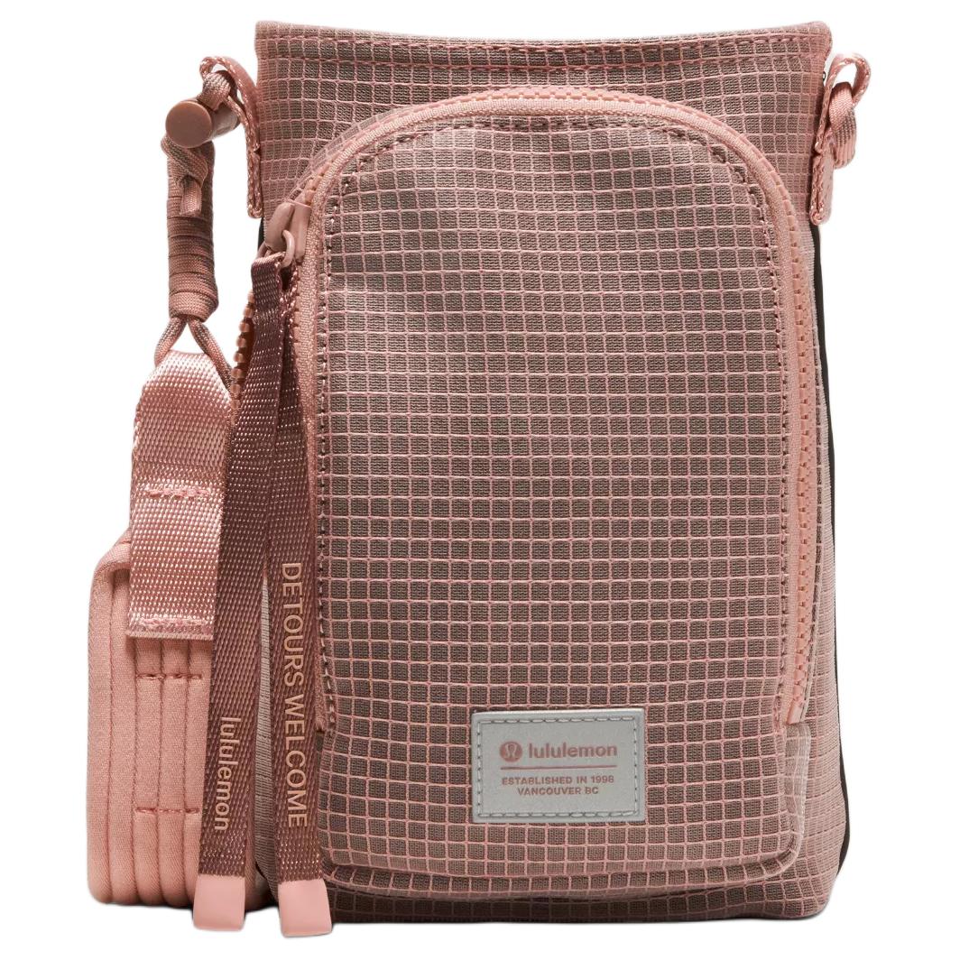Lululemon 2L Brand Logo Design Polyester Shoulder Crossbody Bag Unisex bags Tea-Rose Red-Clay LU9CJZS-073013 Tea Rose & Red Clay