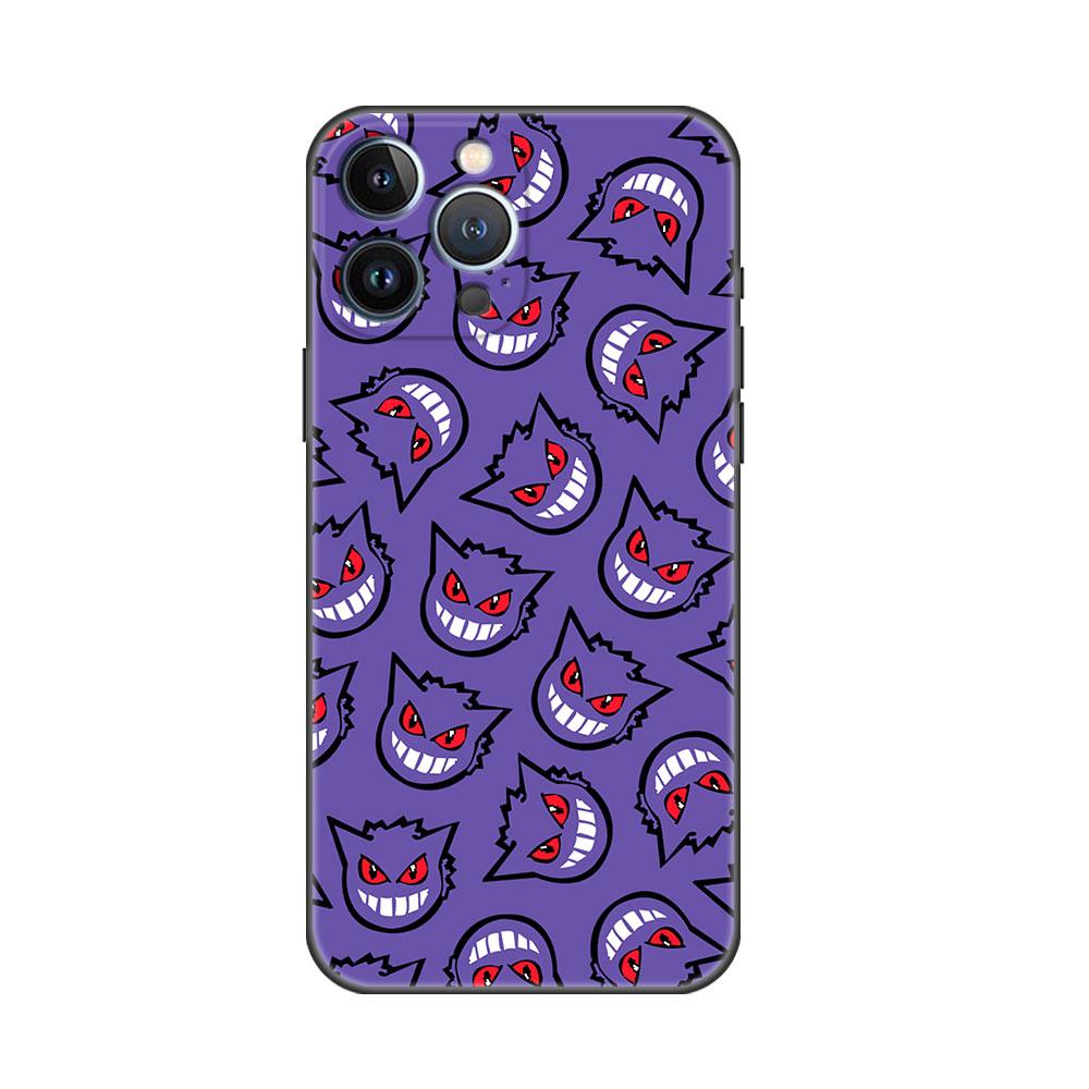 Pouzdro pro Apple iPhone 14 11 13 7 12 Pro 7 XR XS Max 8 Plus 6 14Pro 13Mini Černé Měkké Telefonní Coque Pokemon Pikachu Kreslený