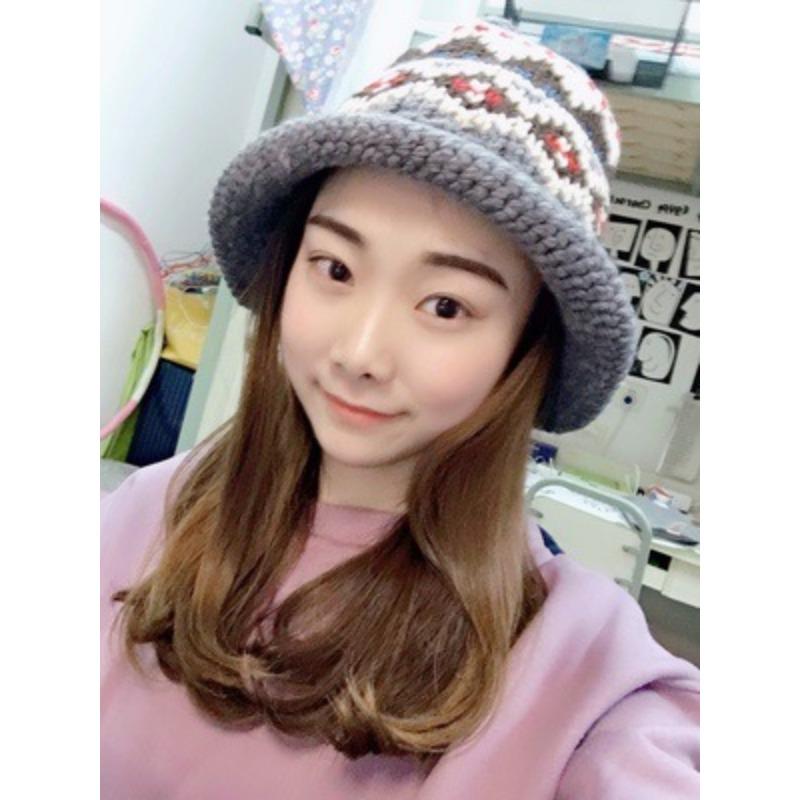 Coarse Wool Fisherman Hat for Women In Autumn and Winter Versatile Street Handmade Crochet Knitted Wool Hat Japanese Literary Curly Basin Hat