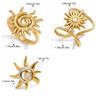 Classic Spiral Sun Ring Stainless Steel Metal Smooth Finger Rings Gold Adjustable Hand Ornament Wedding