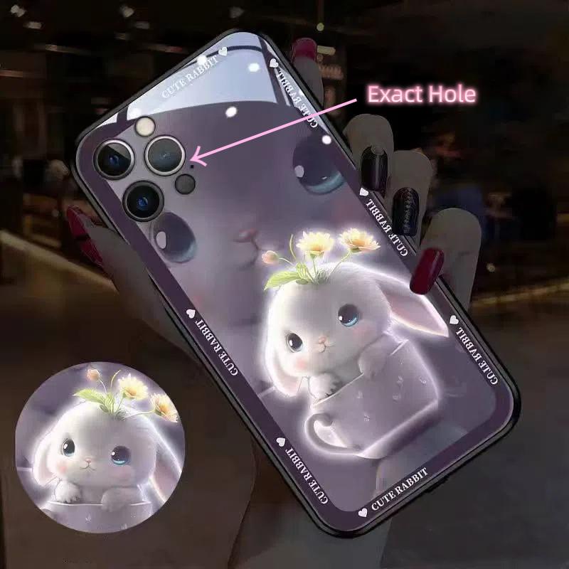 LED Phone Cover - Auto Flashing for Calls/Music with Tempered Glass Protection