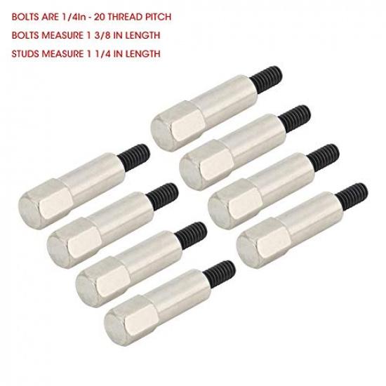 KIMISS Valve Cover Bolt Set, 8 PCS Stainless Steel Cover Bolt Set Fits Valve Cover Hold Down Bolts for 283 302 305 307 327 350 383 400 SBC Eng