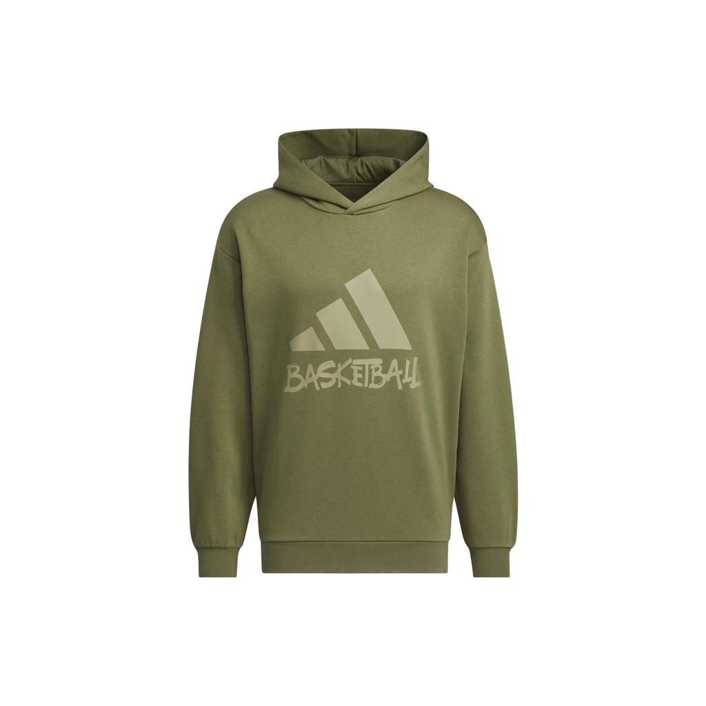 Adidas Basketball Legends Hoodie With Letter Logo Print Men Tops Dark-Olive-Green IX4912