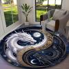 1pc YIN YANG Evil Dragon Rug, Comfortable Printed Home Round Carpet, Cozy Office Chair Rug