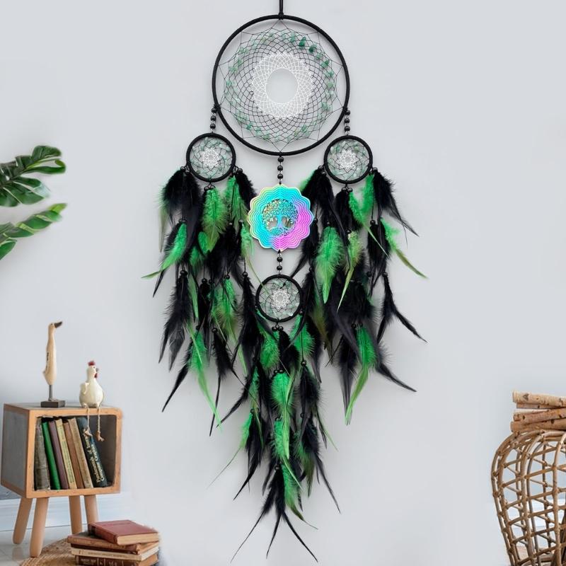 Handmade Dream Catcher Pendants 3D Wind Chimes Wall Hangings Ornament Home Decoration Wind Chimes Dream Catcher