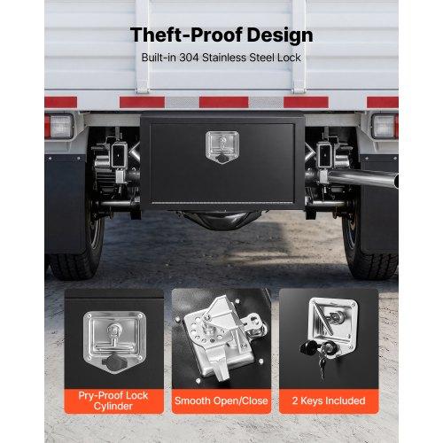VEVOR Underbody Truck Tool Box, 609 x 305 x 356 mm Heavy Duty Steel Trailer Storage Box with Lock & Keys