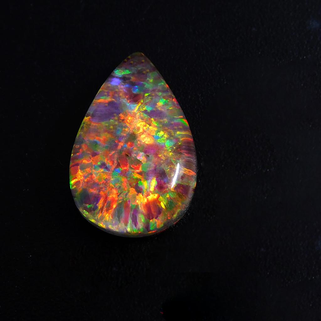 CERTIFIED Natural Boulder Opal 6.60 Carat Pear Cut Multi Color Loose Gemstone P-4254-R