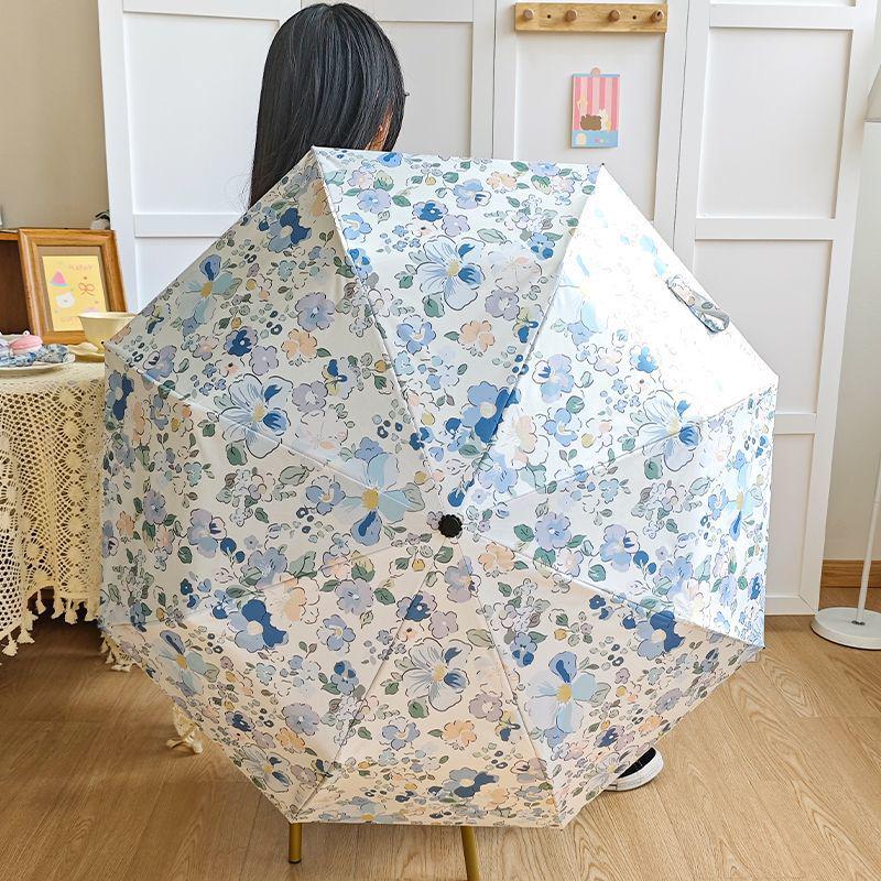 Japanese Floral Parasol Umbrella: Automatic, UV-Resistant, Cartoon Design for Rain or Shine