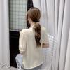 Female Summer Solid Colour Casual Short-sleeved T-shirt Fashion Lace Ruffle Top Temperament Sweet Chiffon V-neck Shirt