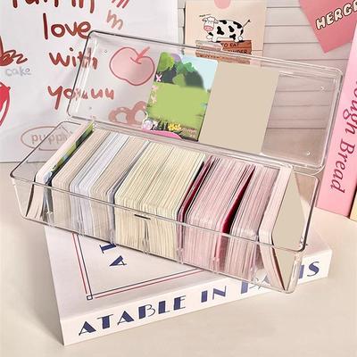 Kpop Pocard Storage Box Transparent Po Card Organizer Compartment Flip Box Card Case Protector Container