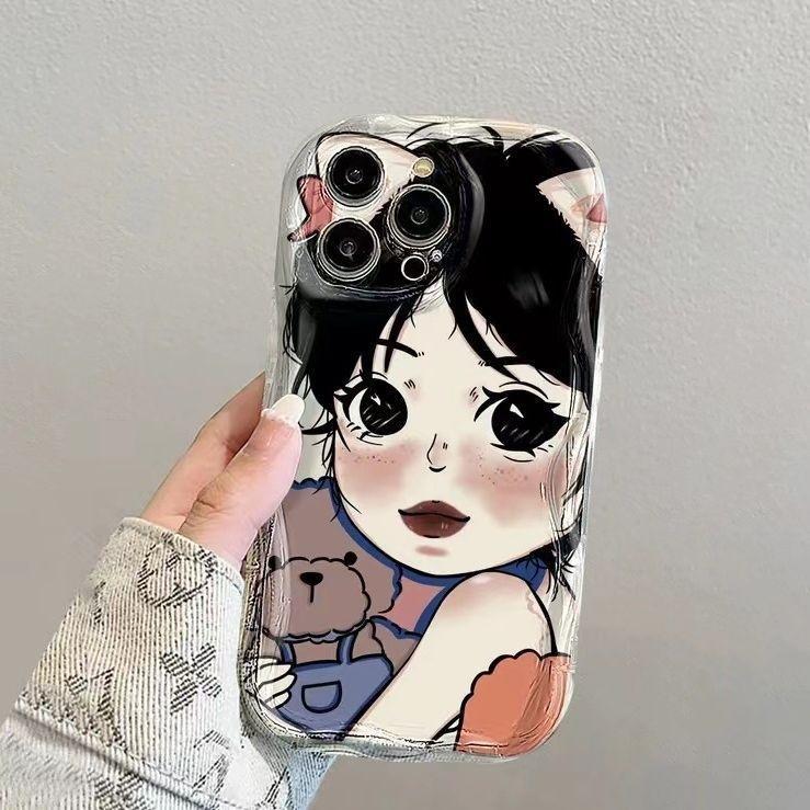 Ins Internet celebrity girl iPhone15 mobile phone case xr/xsmax Apple 14plus anti-drop 13 all-inclusive 12pro tide