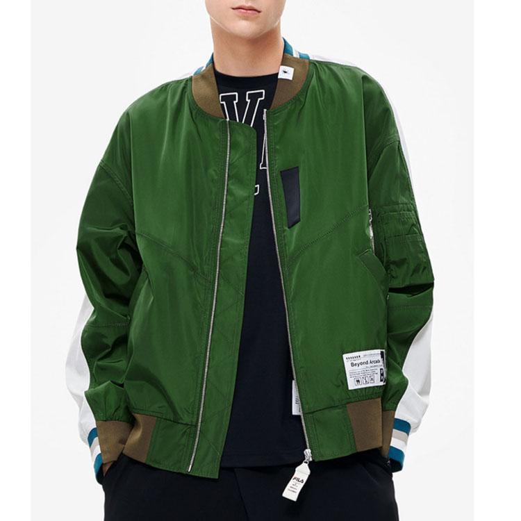 Fila Color Block Casual Knit Jacket Men Jackets Green F11M233501F-KK