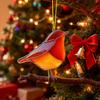 2D Acryl Vogel Ornament Seeglas Stil Vogel Hängeornament Roter Vogel Blaumeise Kolibri Dekoration für Weihnachtsbaum Feiertags-Erinnerungsstück