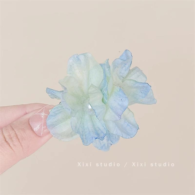 

Pearl Flower Shaped Hair Clip With Small Flowers On Head Internet Famous Atmosphere Side Women синий