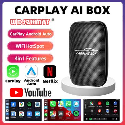 4 In 1 Smart Carplay Ai Box Wireless Carplay Adapter Android Auto Apple Carplay Car Multimedia Player For Mazda Benz Kia VW