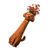 Whimsical Resin Dog Flower Vase Creative Ornament Cute Dog Shaped Flower Vase for Living Room Office Study Home Decoration