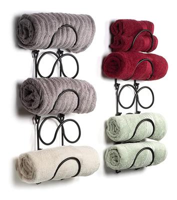 Wrought Iron Bathroom Towel Rack Wall-Mounted Wine Rack Multifunctional Storage Shelf with Multiple Layers Towel Rack