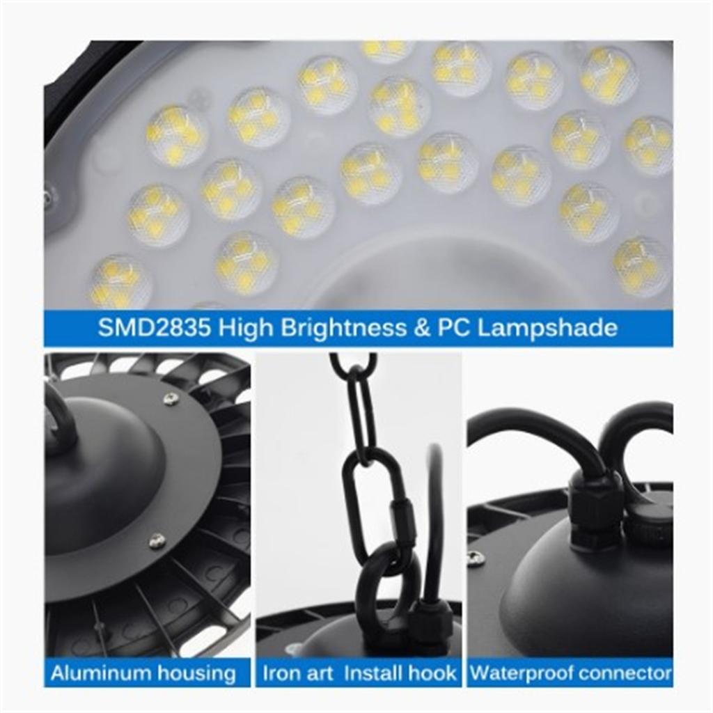 Ufo Led High Bay Light 100w 150w 200w Ac220v Waterproof Super Bright Energy Saving Warehouse Garage Lamp