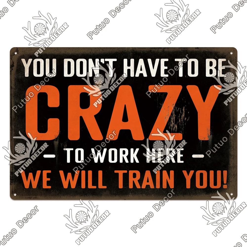 Putuo Decor Funny Sarcastic Vintage Posters Tin Signs Retro Plaque Metal Plate Wall Art Decor for Home Living Room Unique Gift