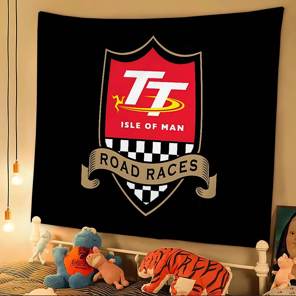 Isle Of Man TT Anime Tapestry Hippie Flower Wall Carpets Dorm Decor Cheap Hippie Wall Hanging