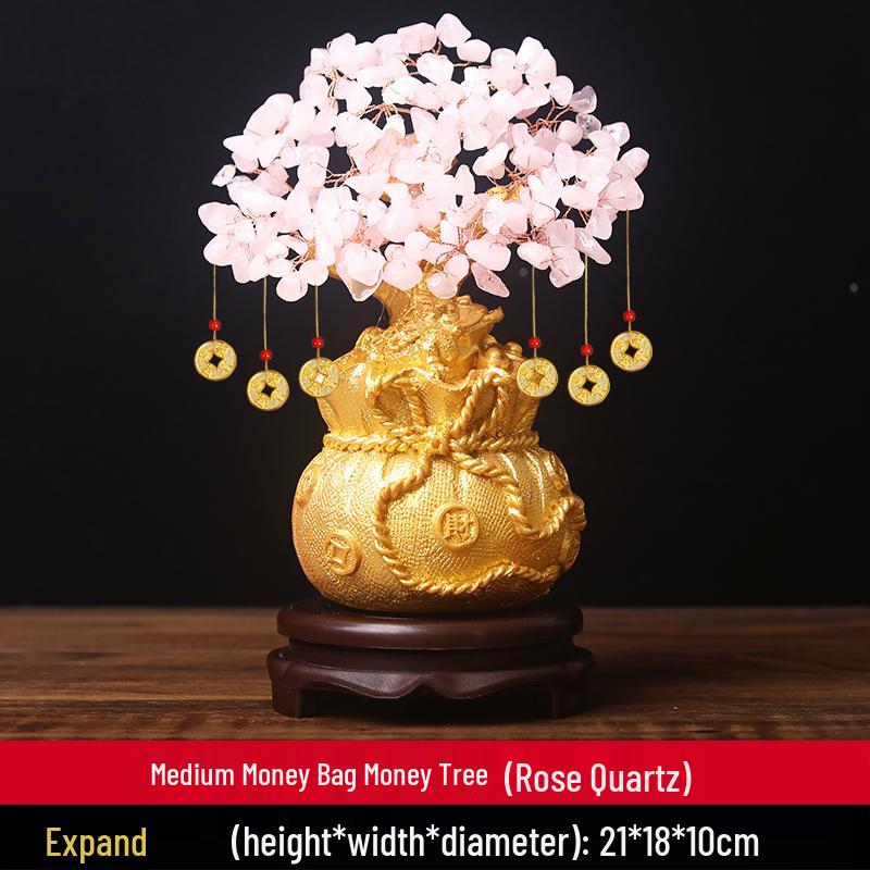 Citrine Money Tree Ornament - Home Decoration for Living Room, Housewarming, New Year, or New Home Opening Gift