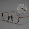 Pure Titanium Glasses Frames Retro Oval Bronze Eyeglasses Women Men Ultralight