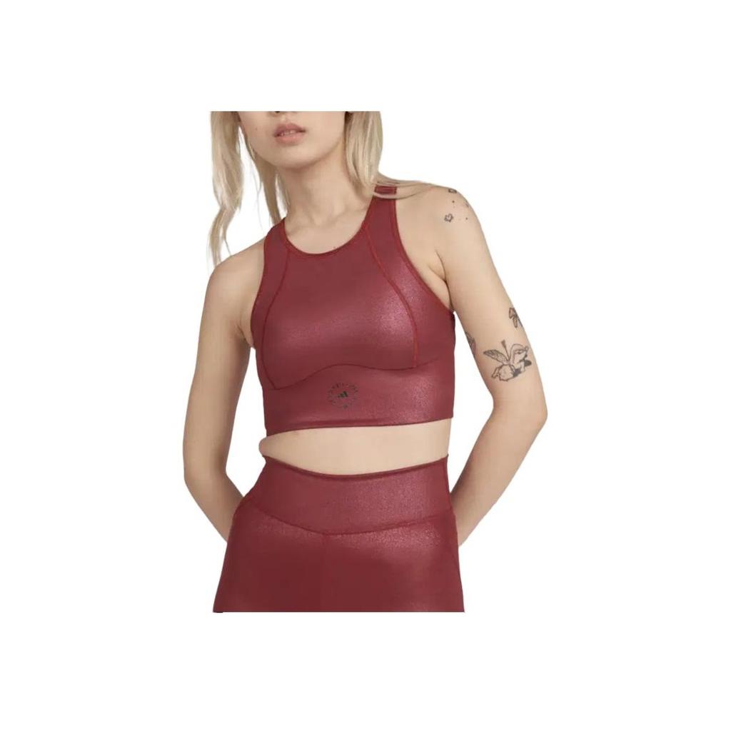 adidas Einfarbig Glänzend Markenlogo Buchstabenprint Sportweste Damen Tops Christ-Rot HI1940