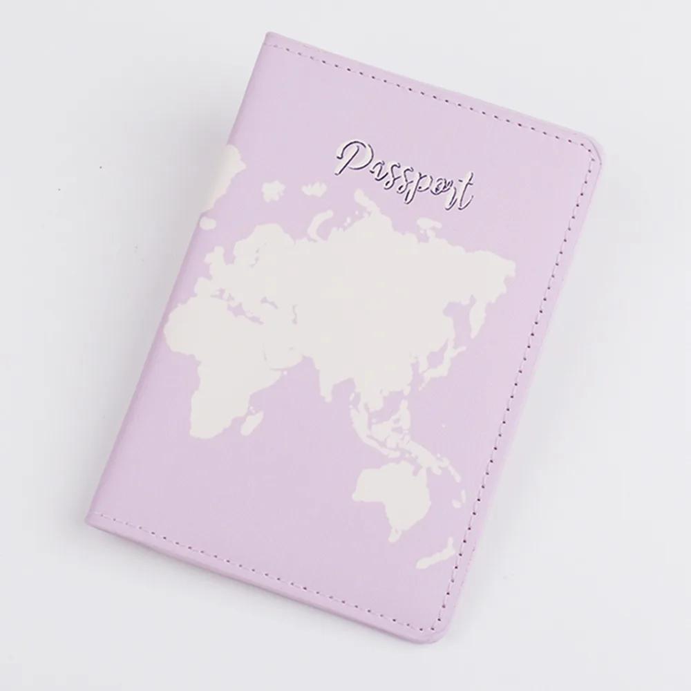 New Color Printed PU Leather Passport Cover Case Bags Travel Women Men Passport Holder ID Card Storage Documents Bag Wallet