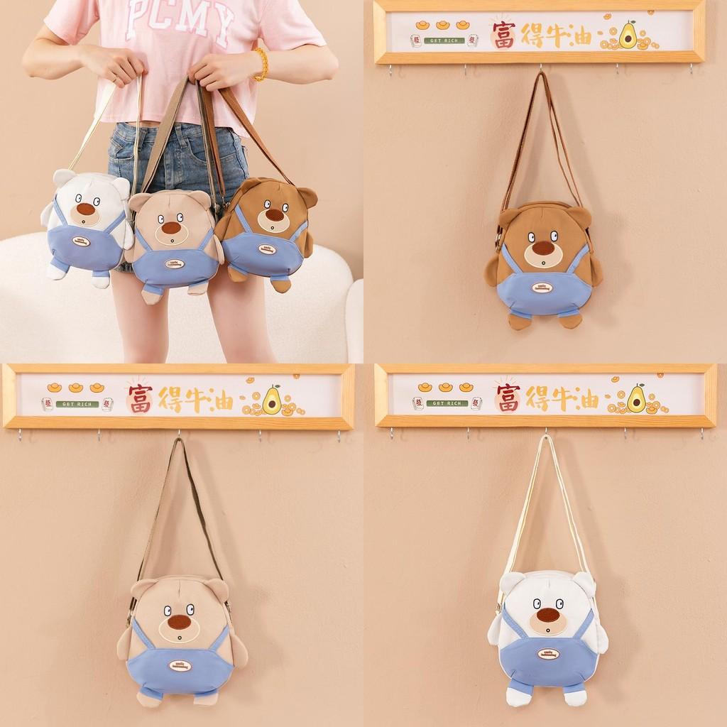 Bear Anime Kids Character Nylon Crossbody Bag With Breathable Fabric Activities