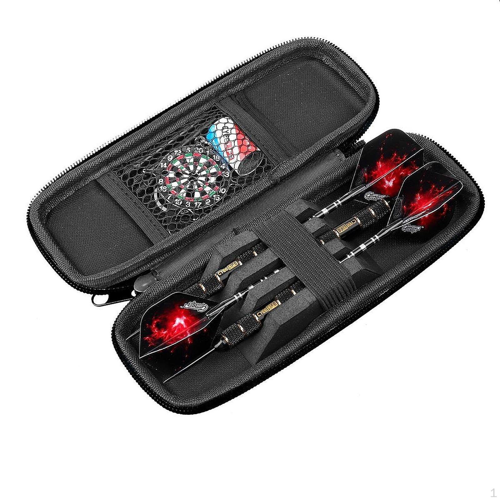 

Портативный чехол для дротиков вмещает 3 легких стальных/мягких наконечника, сумка синего цвета синий