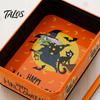 Desktop Decorative Storage Halloween Tin Box with Clear Lid, Witch Pumpkin Ghost Candy Snack Holders Container for Cookies Snacks, Festive Organizer
