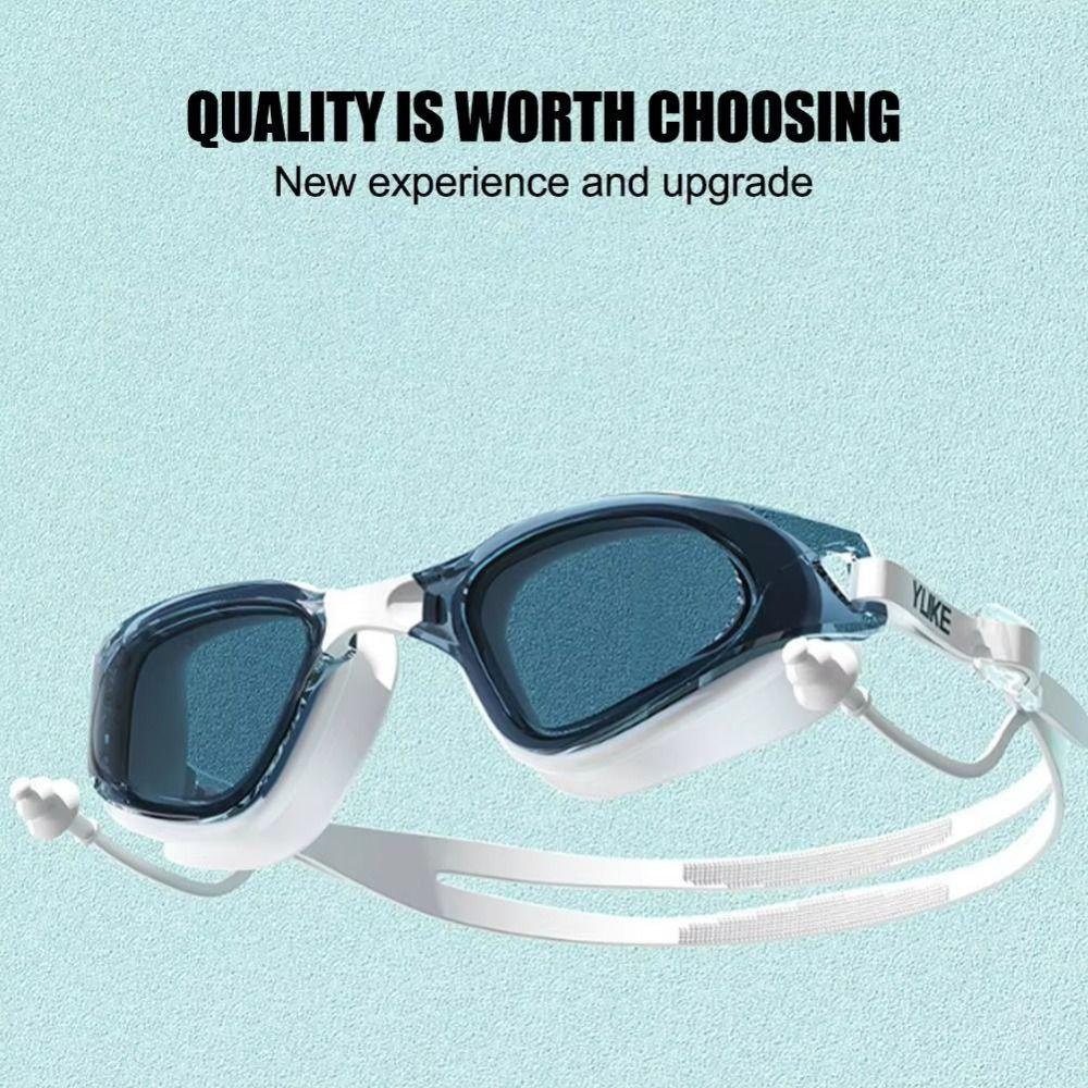 Adjustable Silicone Swim Cap Anti-fog Diving Eyewear Adult Swimming Goggles Set Summer